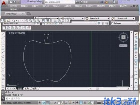 cad怎么画苹果的平面图?