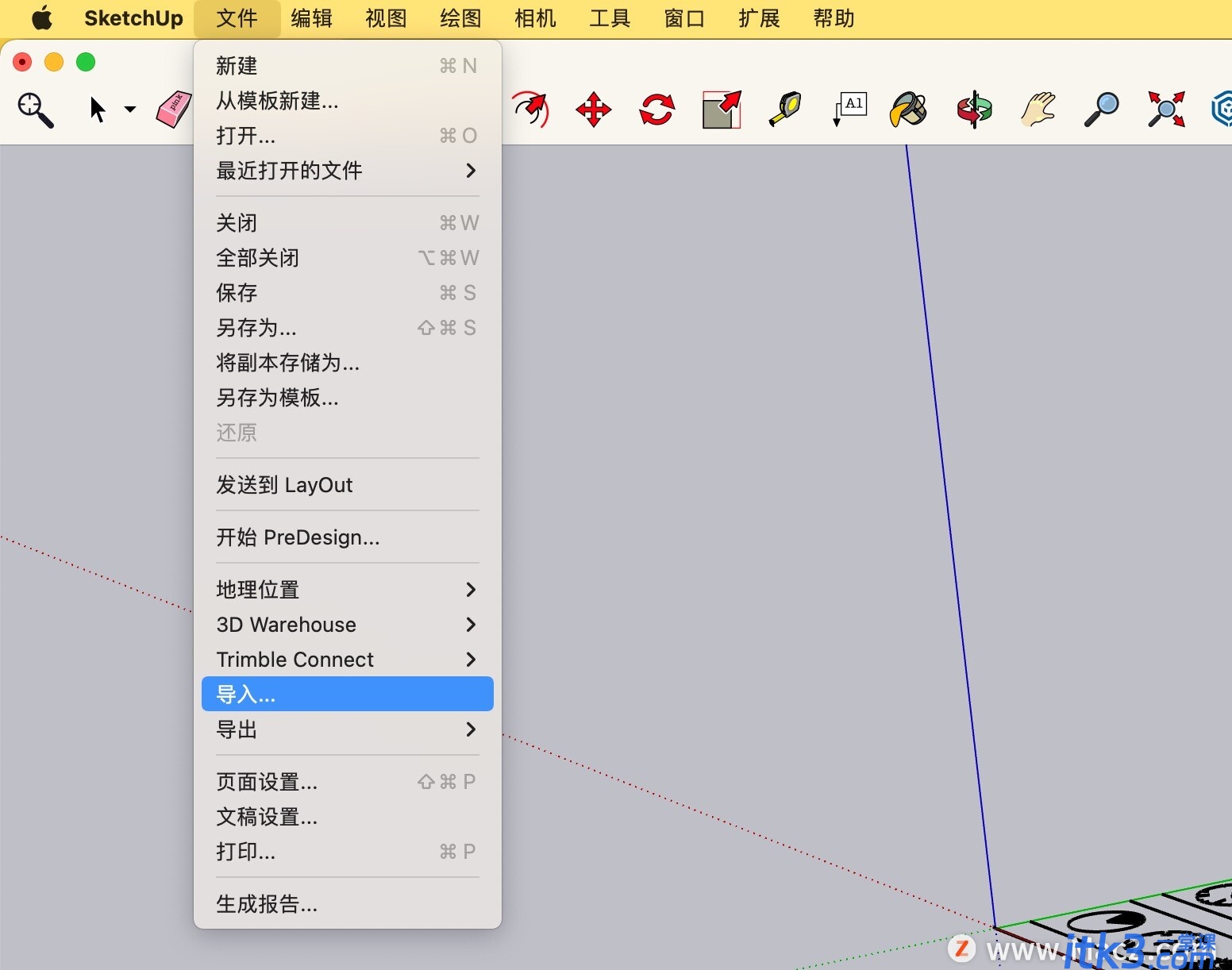 SketchUp Pro For Mac草图大师中怎么导入CAD图形？