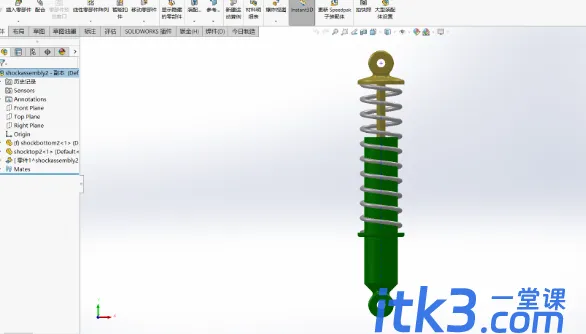 Solidworks实现弹簧柔性状态的2种方式-1