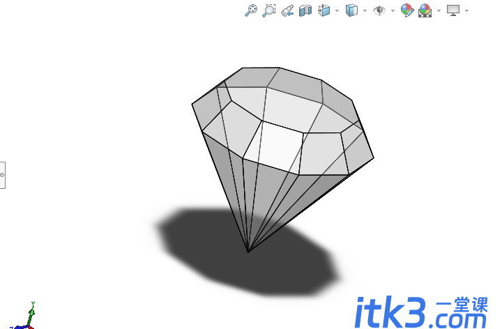 SolidWorks怎么画立体钻石模型?-1
