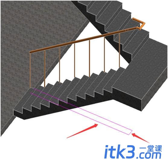 Revit扶手怎么画？Revit如何解决楼梯转角扶手的问题？-15