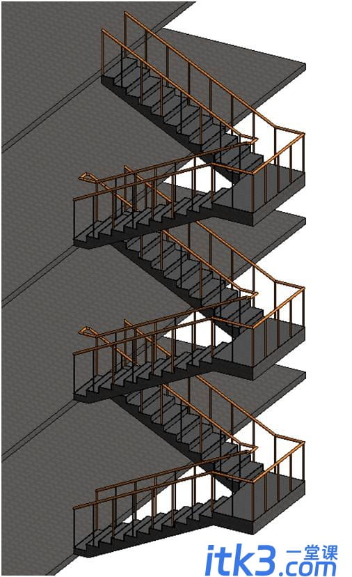 Revit扶手怎么画？Revit如何解决楼梯转角扶手的问题？-18