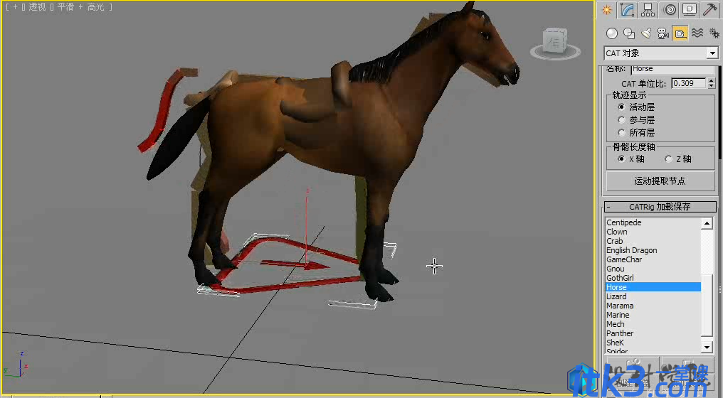 3DMax怎么用CAT制作马奔跑动画？-6