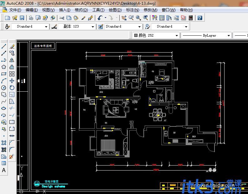 cad强电插座线路图怎么画? cad强电布置图的设计方法-6