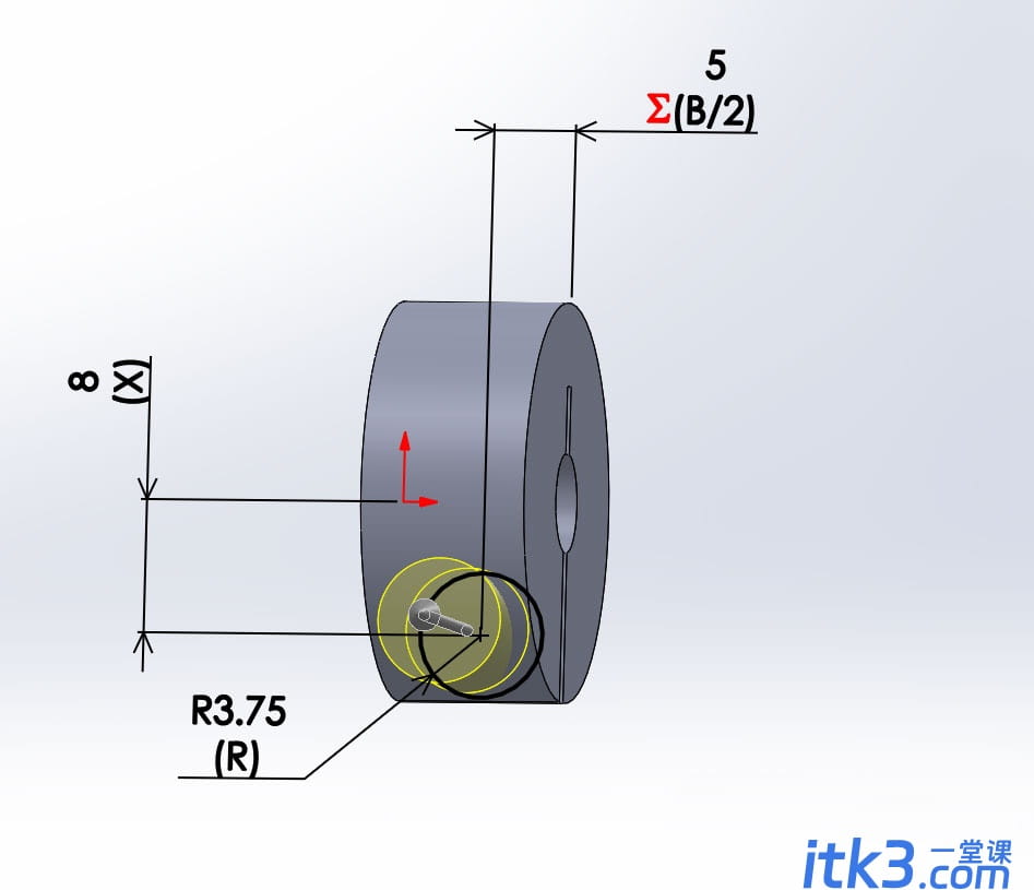 solidworks2021怎么画固定环? sw沉孔双孔开口型固定环的绘制方法-3