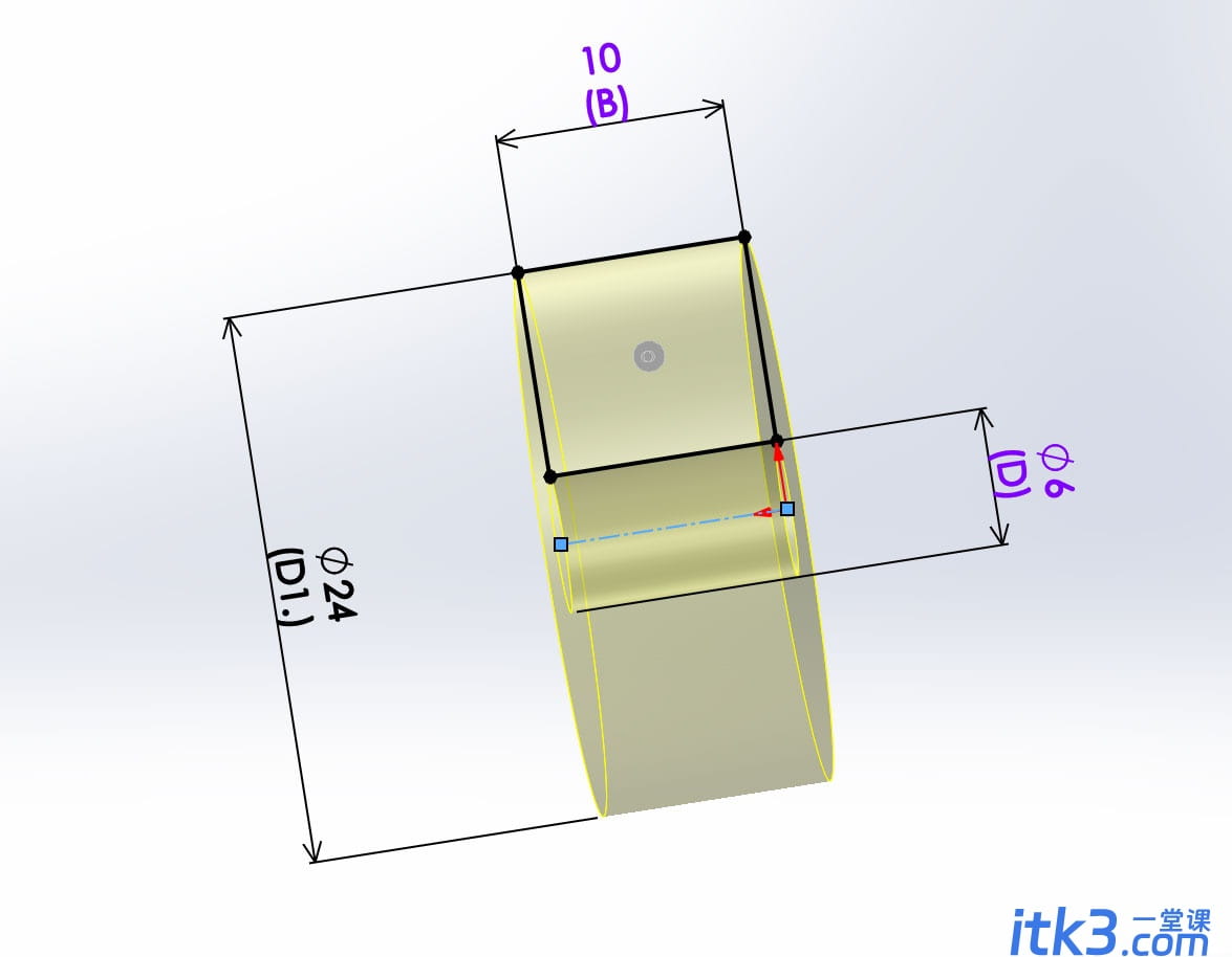 solidworks2021怎么画固定环? sw沉孔双孔开口型固定环的绘制方法-1