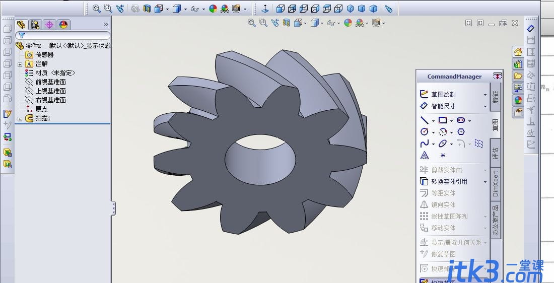 如何利用solidworks画斜齿轮的螺旋线？-6