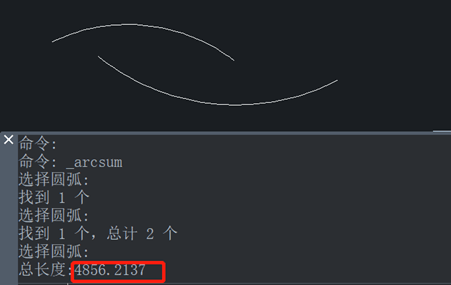 中望CAD中快速计算总的直线、弧长和面积-3